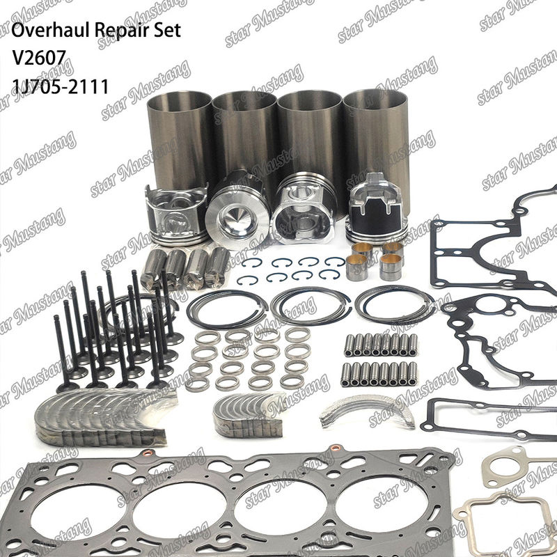V2607 Overhaul Rebuild Kit Cylinder Liner Piston With Pin Kit Valve Seat Valve Guide Gasket Kit For Kubota