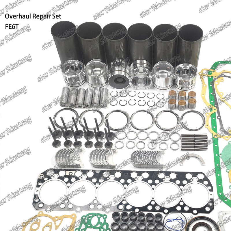 FE6 12V Overhaul Repair Kit Cylinder Liner Piston Kit Gasket Kit Valve Seat Guide Main Bearing Con Rod Bearing For Hino