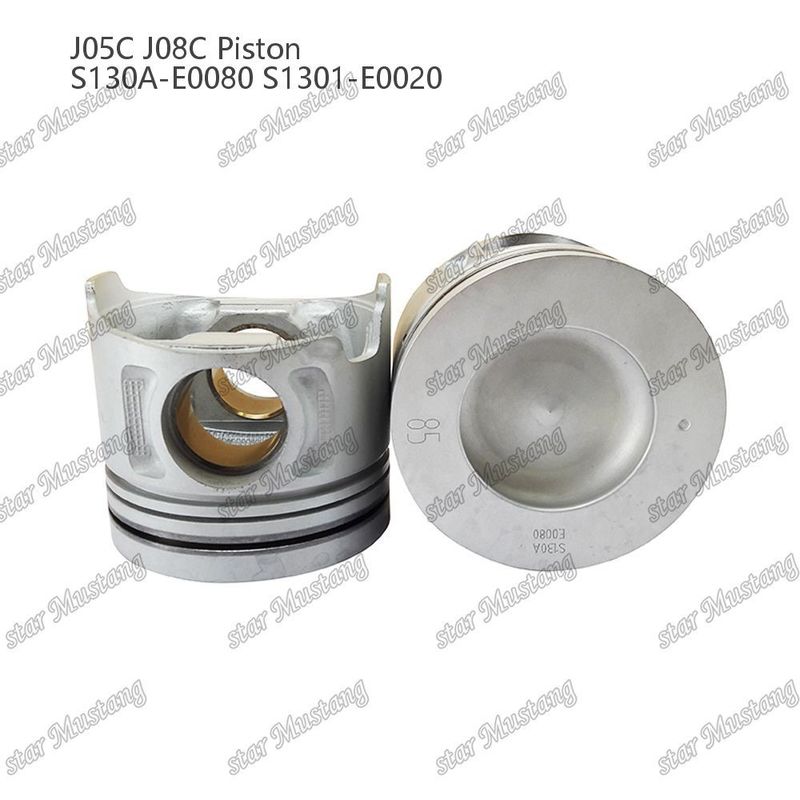 Piston J05C J08C With Copper Sleeve 65mm Combustion Chamber Internal Cooling S130A-E0080 S1301-E0020 For Hino