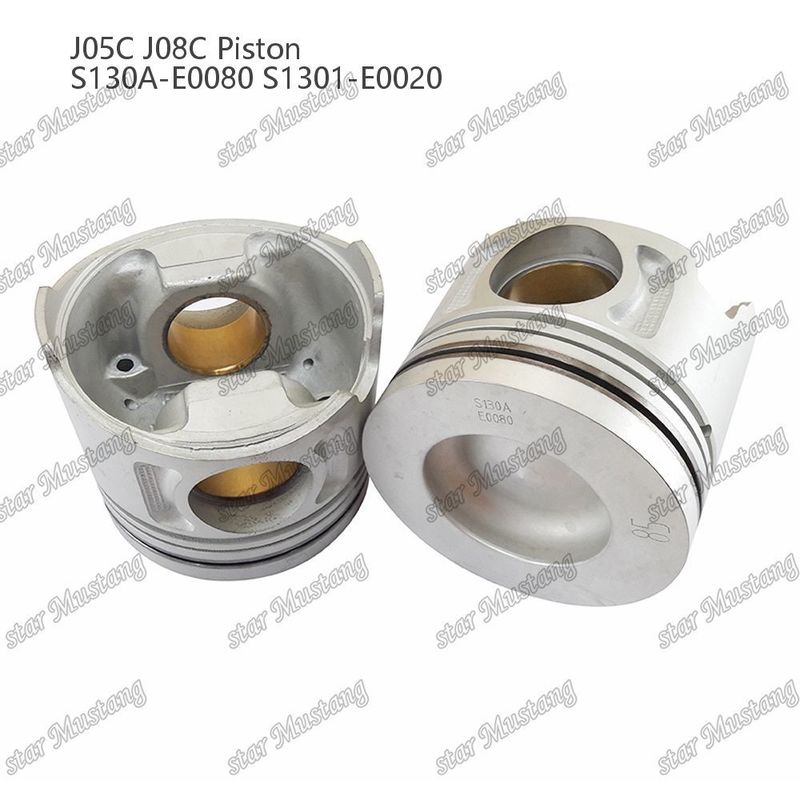 Piston J05C J08C With Copper Sleeve 65mm Combustion Chamber Internal Cooling S130A-E0080 S1301-E0020 For Hino