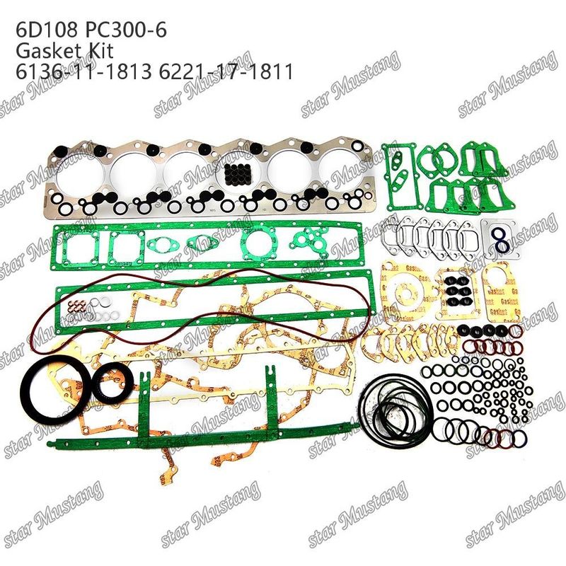 Full Gasket Kit 6D108 PC300-6 6136-11-1813 6221-17-1811 Gasket Set For Komatsu Diesel Engine Repair Parts
