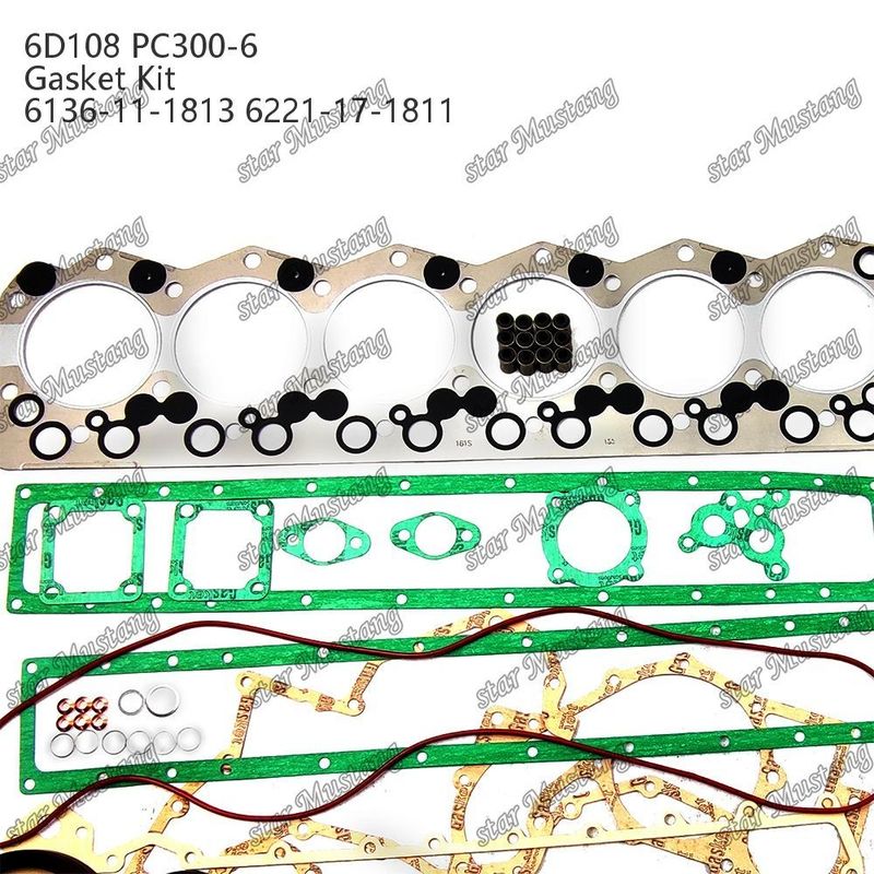 Full Gasket Kit 6D108 PC300-6 6136-11-1813 6221-17-1811 Gasket Set For Komatsu Diesel Engine Repair Parts