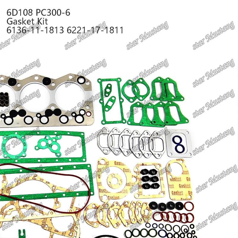 Full Gasket Kit 6D108 PC300-6 6136-11-1813 6221-17-1811 Gasket Set For Komatsu Diesel Engine Repair Parts