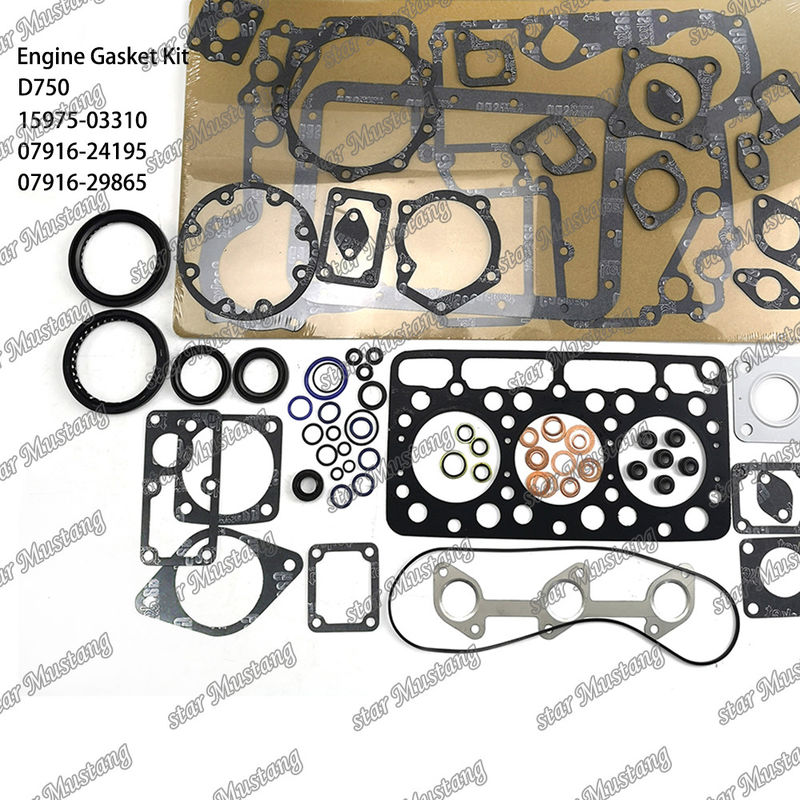 D750 Full Gasket Set Head Gasket 15975-03310 Upper 07916-24195 Lower 07916-29865 Suitable For Kubota