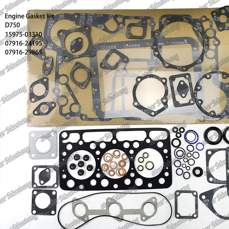 D750 Full Gasket Set Head Gasket 15975-03310 Upper 07916-24195 Lower 07916-29865 Suitable For Kubota