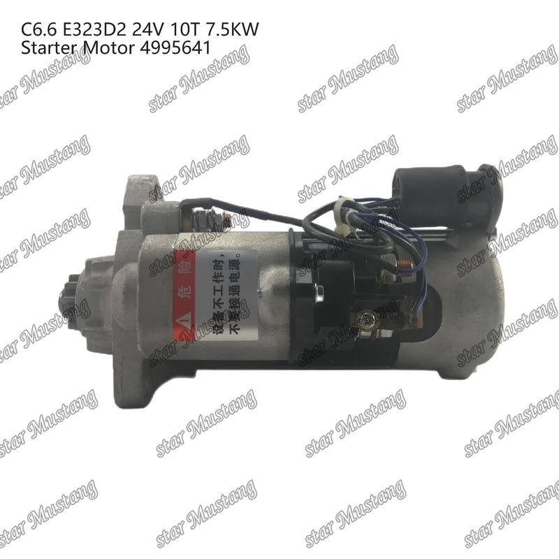 Engine Starter Motor C6.6 E323D2 24V 10T 7.5KW 4995641 For Caterpillar Engine Spare Parts