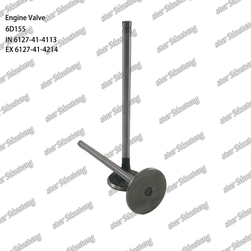 Valve 6D155 IN 6127-41-4113 EX 6127-41-4214 Suitable For Komatsu Engine Spare Parts