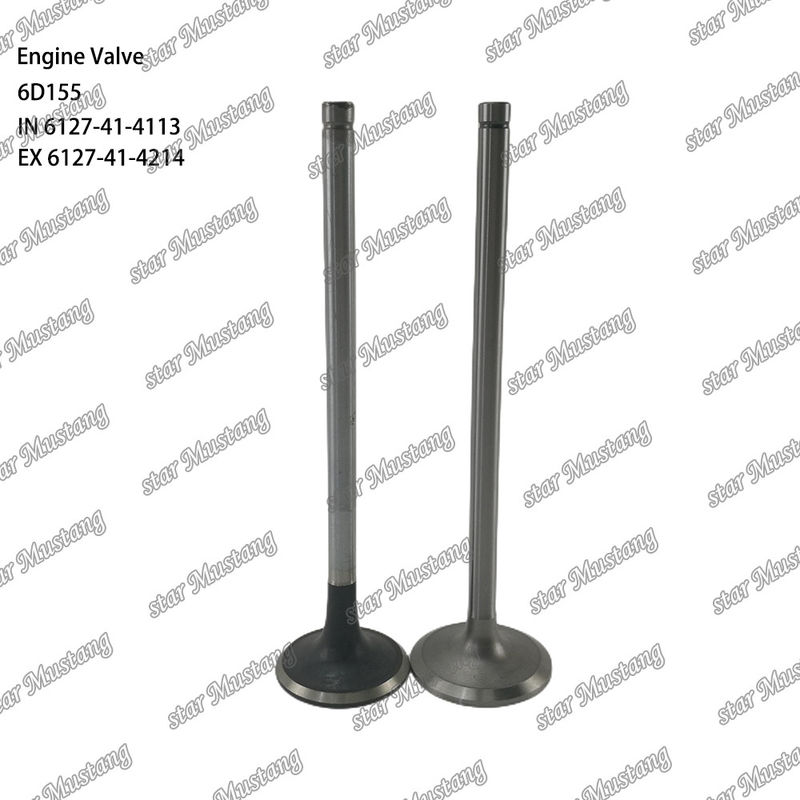 Valve 6D155 IN 6127-41-4113 EX 6127-41-4214 Suitable For Komatsu Engine Spare Parts