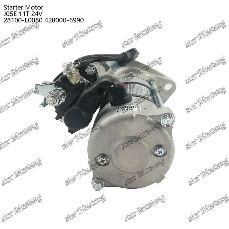 J05E Engine Starter Motor 11T 24V 28100-E0080 428000-6990 For HINO Engine Spare Parts