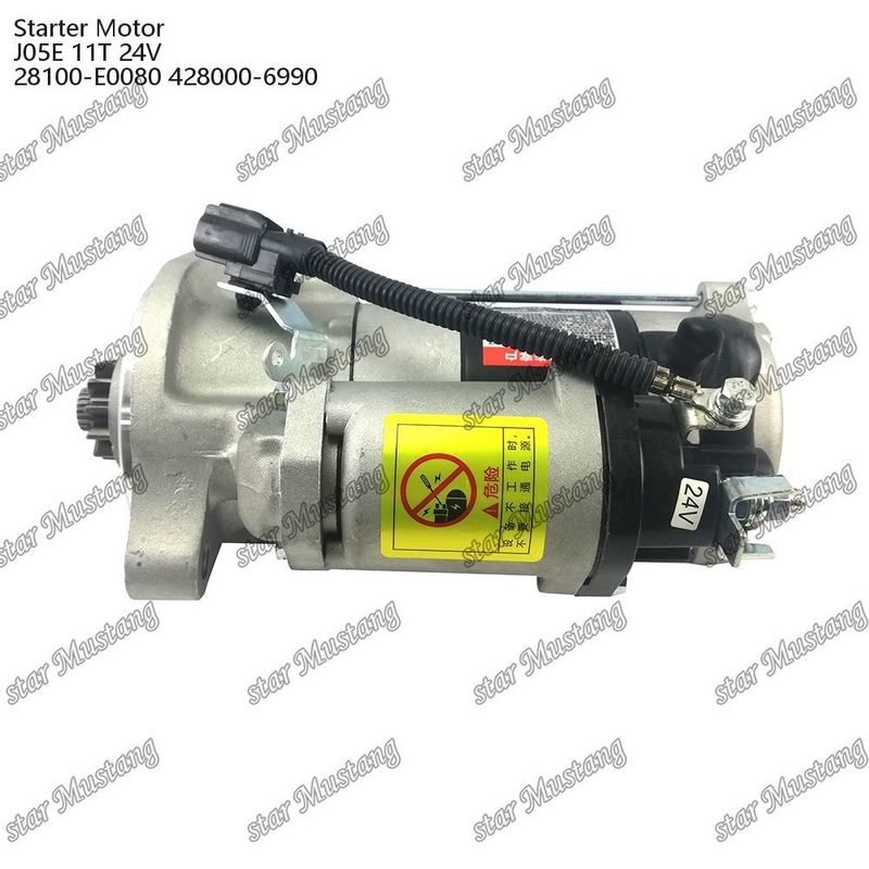 J05E Engine Starter Motor 11T 24V 28100-E0080 428000-6990 For HINO Engine Spare Parts