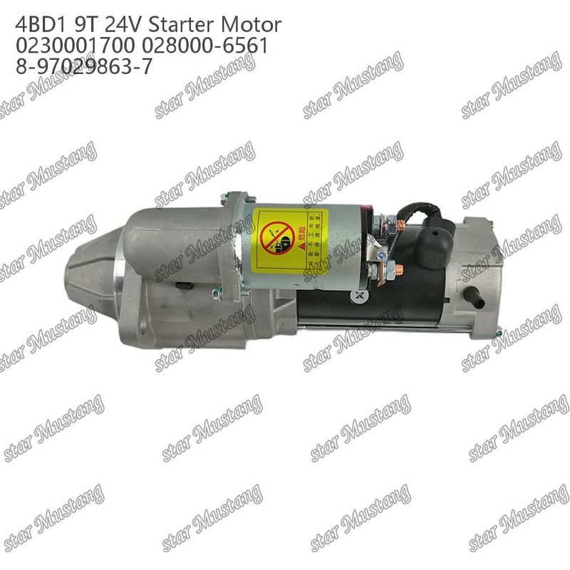 4BD1 Engine Starter Motor 24V 0230001700 028000-6561 8-97029863-7 For ISUZU Engine Spare Parts