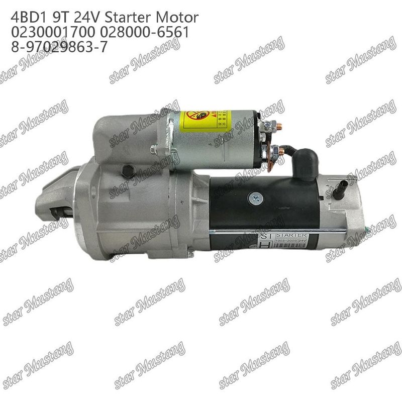 4BD1 Engine Starter Motor 24V 0230001700 028000-6561 8-97029863-7 For ISUZU Engine Spare Parts