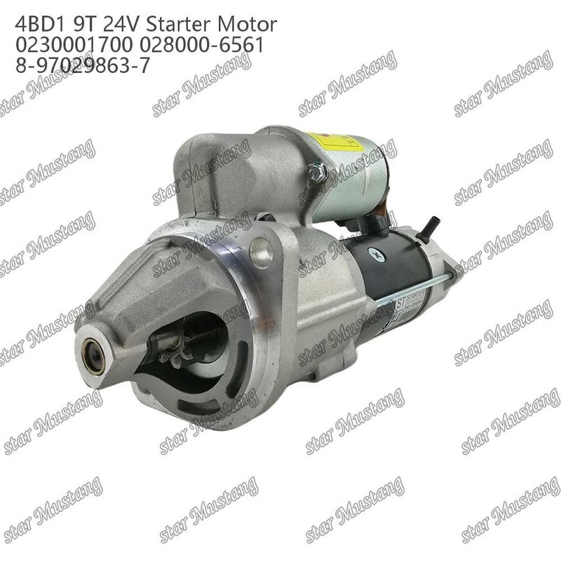 4BD1 Engine Starter Motor 24V 0230001700 028000-6561 8-97029863-7 For ISUZU Engine Spare Parts