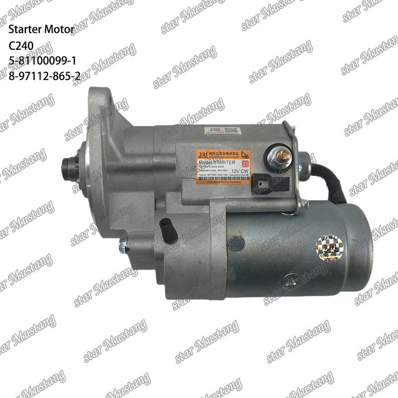 C240 Engine Starter Motor 9T 12V 5-81100099-1 8-97112-865-2 For ISUZU Engine Spare Parts