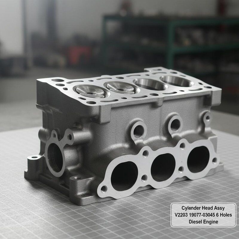 Cylinder Head Assembly V2203 19077-03045 with Integral Structure OEM Size and 6 Holes for Diesel Engine